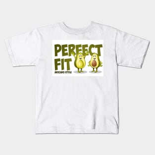 Perfect fit avocado style. Illustration of two avocado’s Kids T-Shirt